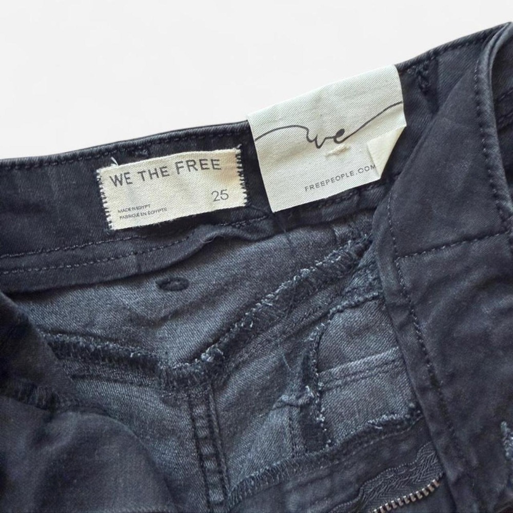 Free People We The Free Bex Wide Leg Jeans Black NWT Size 25 High Rise Wide Leg - Picture 3 of 4